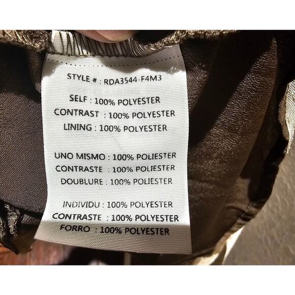 Ryu L Lace Mesh Dress Tan Cream Romantic Boho Cottagecore Vintage Fit Flare - Picture 15 of 16